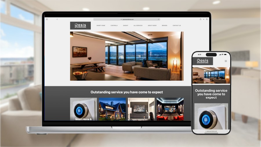 Oasis Integrations website design poster image