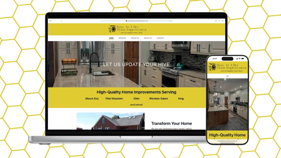 Busy As A Bee Home Improvement website design poster image
