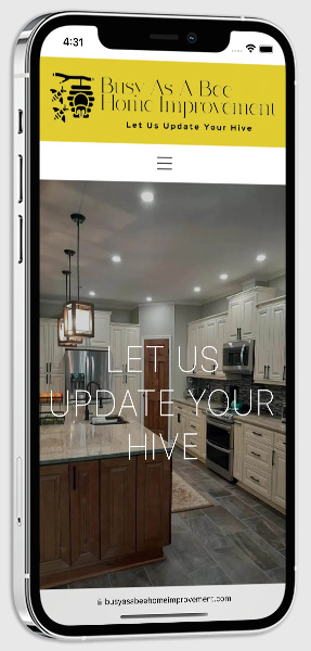 Busy As A Bee Home Improvement website smartphone mockup