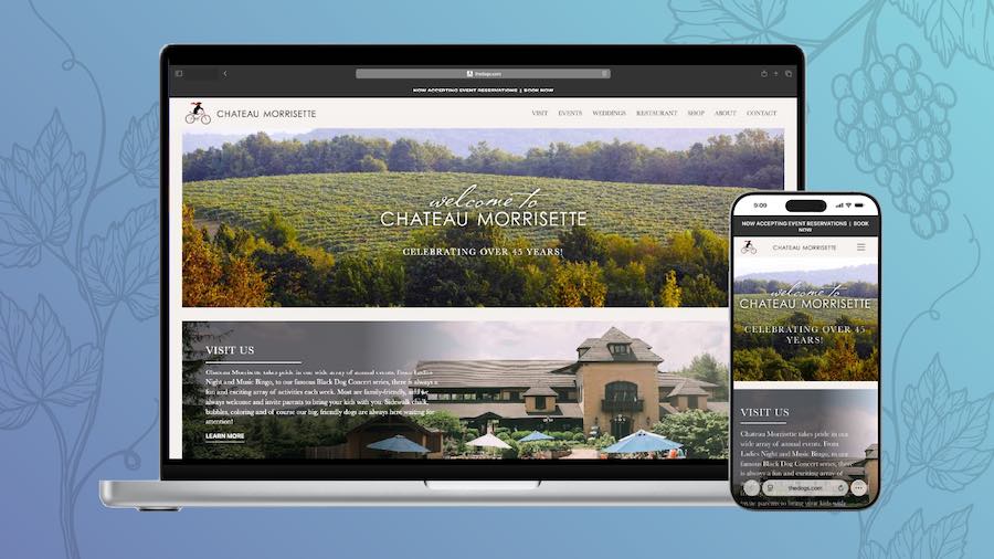 Chateau Morrisette Winery website design poster image