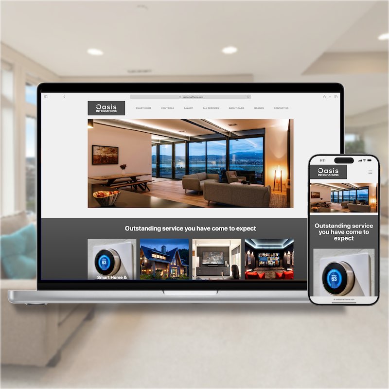 Oasis Integrations website design poster image