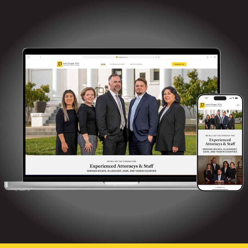 Dingee Law website design poster image