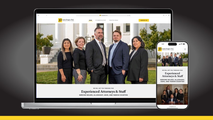 Dingee Law website design poster image