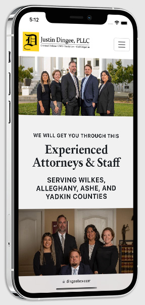 Dingee Law website smartphone mockup