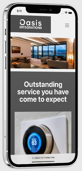 Oasis Integrations website smartphone mockup