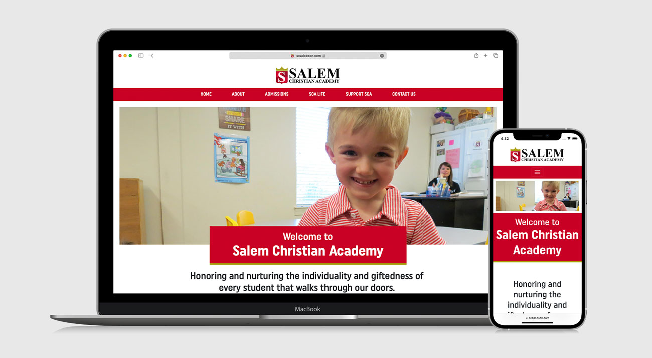 Salem Christian Academy website mockup