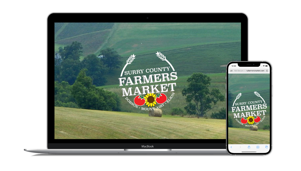 Surry County Farmers market devices mockup